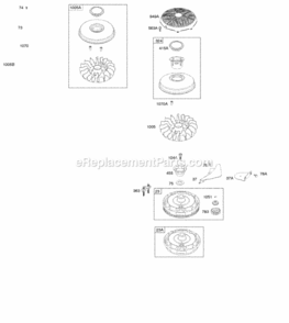 Flywheel Diagram and Parts List for 219907-0131-E1  Briggs and Stratton Engine